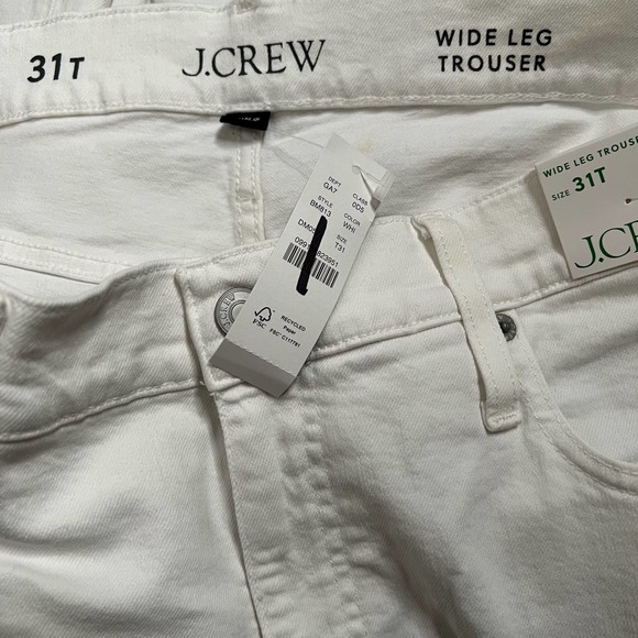 J. Crew Tall Wide Leg Trouser 31T Women’s White NWT BM813 - Picture 5 of 5